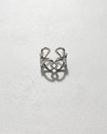 Hollow Heart Adjustable Ring | Silver