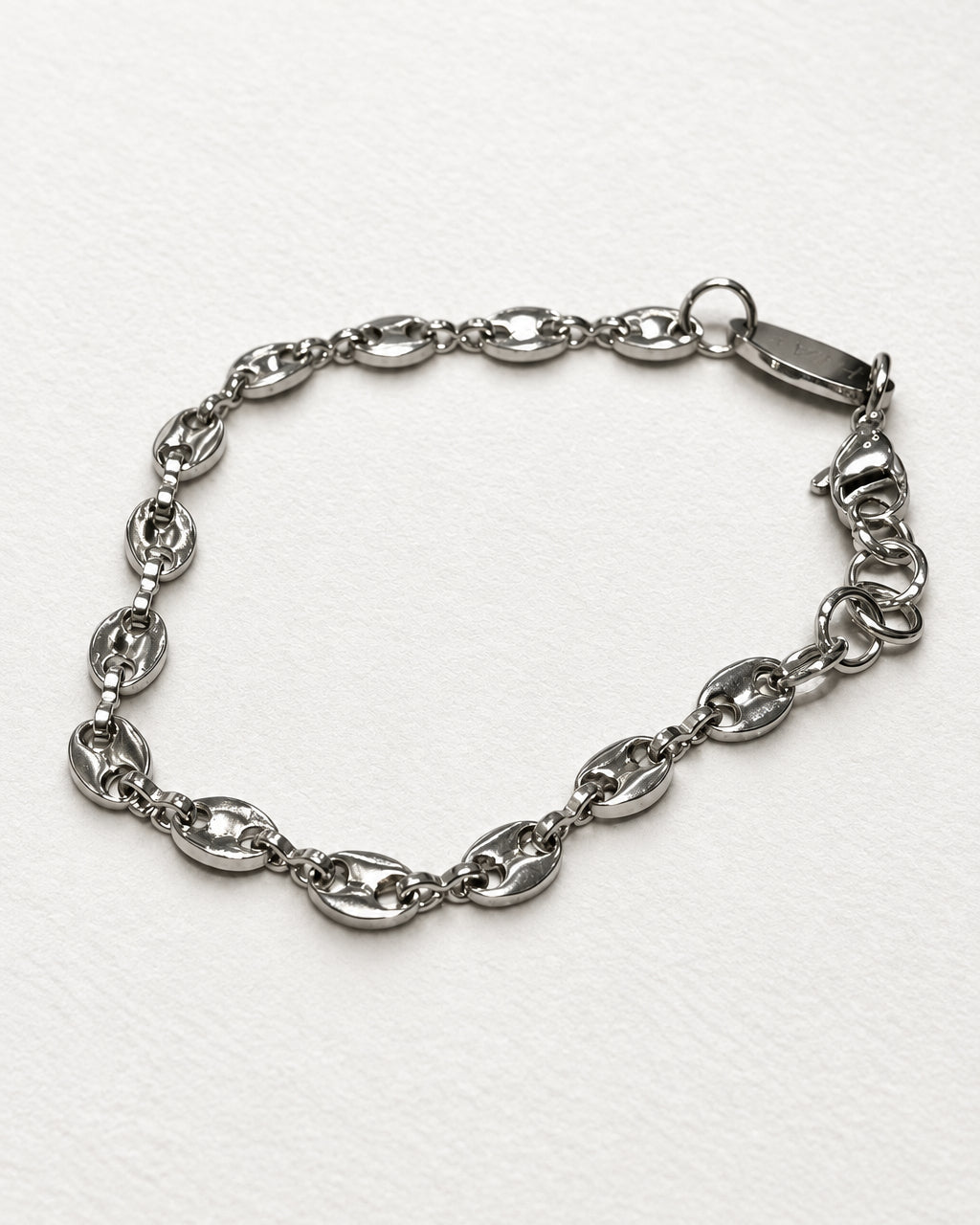 Coffee Link Chain Bracelet | Silver