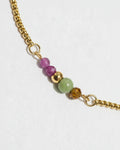 Dainty Peridot Ruby Slide Bracelet | Gold