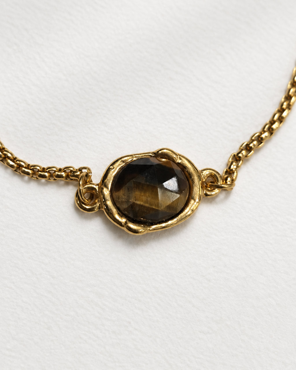 Pesona Oval Tiger Eye Slide Bracelet | Gold