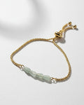Teardrop Bar Aventurine Slide Bracelet | Gold