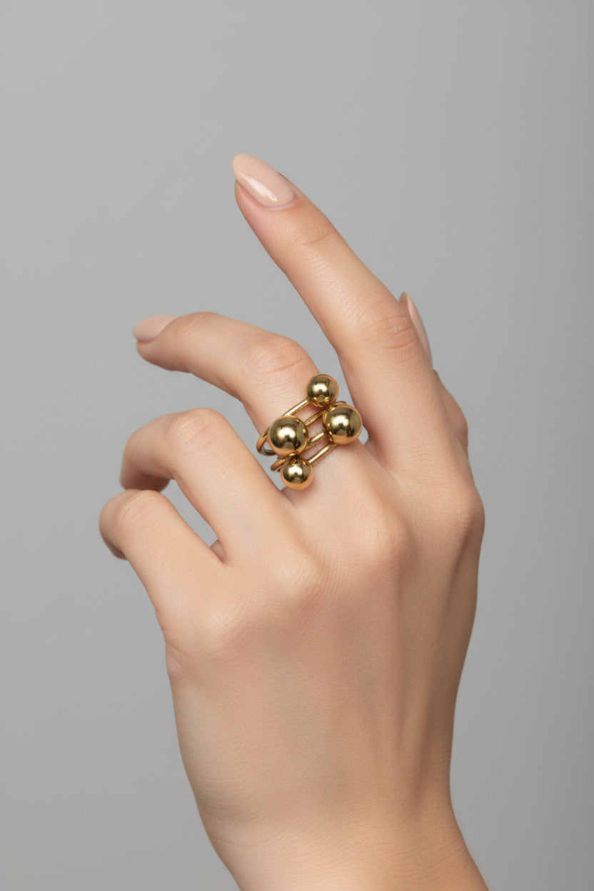 Statement Ball Ring | Gold