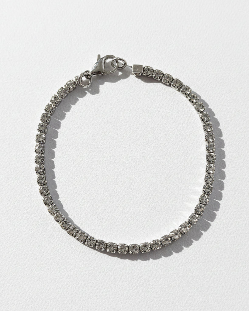 Embun White Diamante Bracelet | Silver
