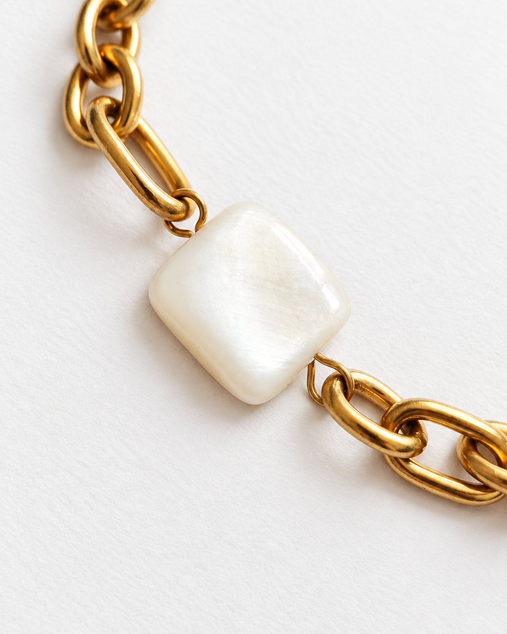 Mother of Pearl Square Bracelet | Gold