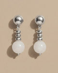 White Jade Stud | Silver
