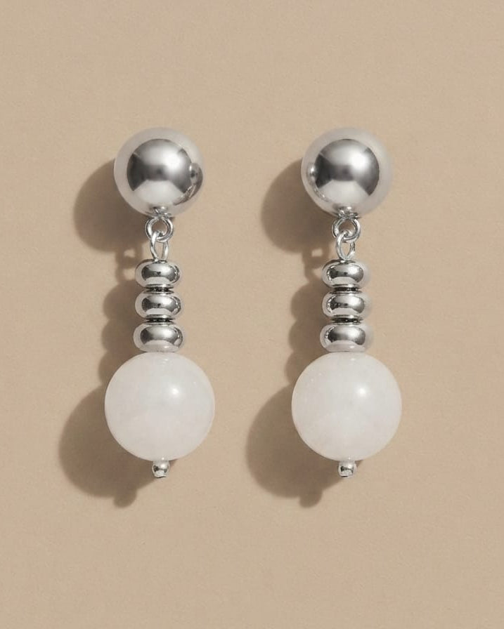 White Jade Stud | Silver