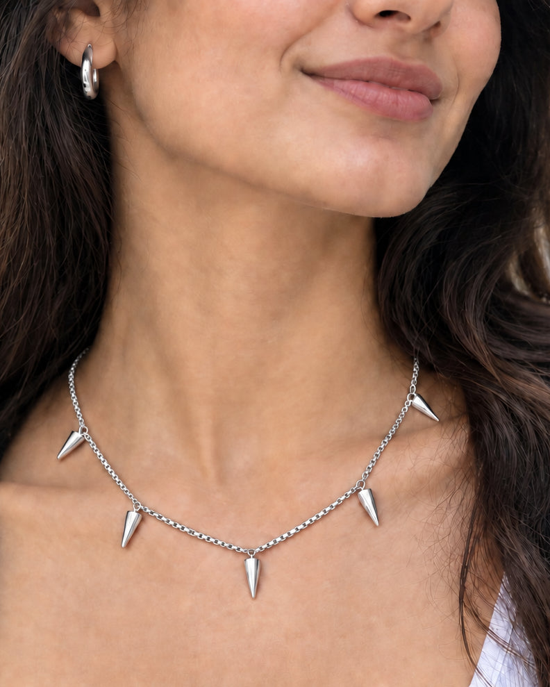 Rivet Necklace | Silver