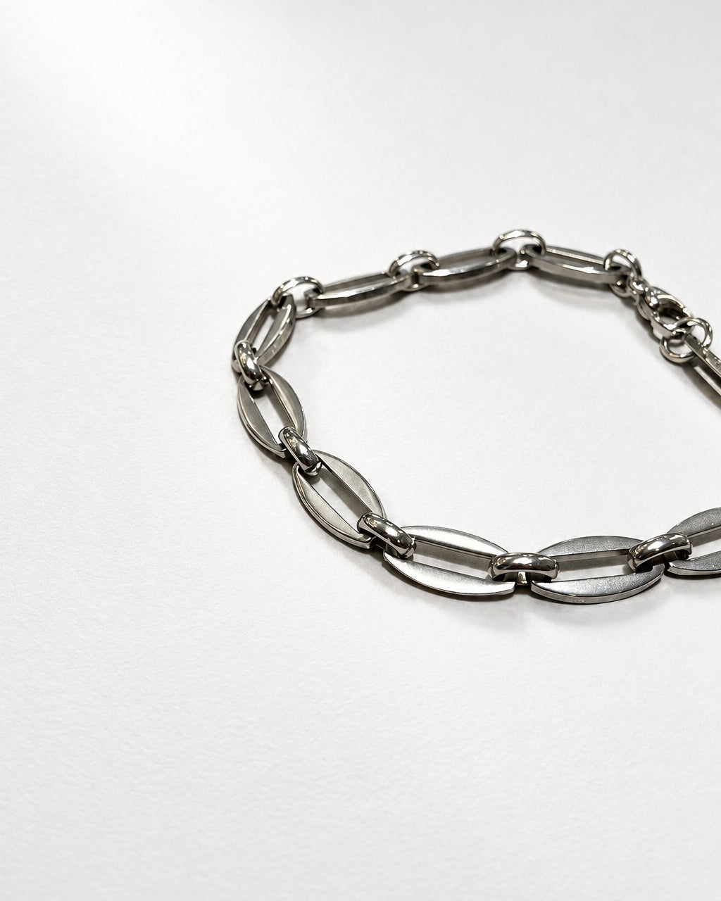 Plain Thick Link Bracelet | Silver