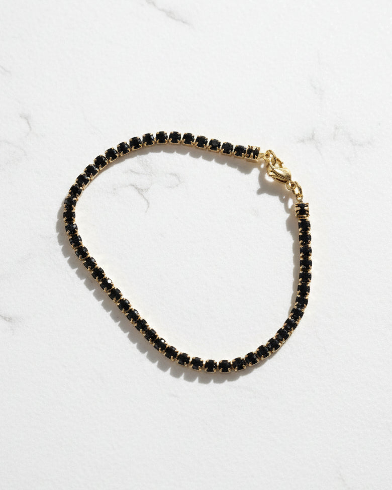 Embun Black Diamante Bracelet | Gold