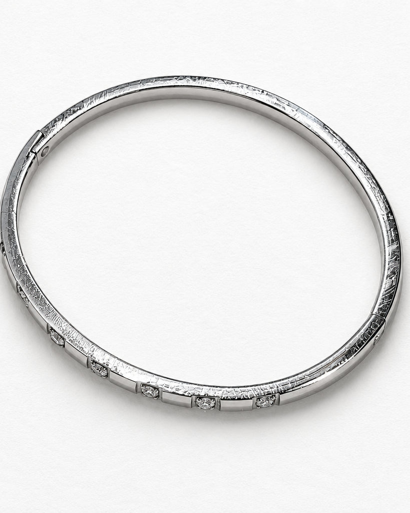 Box Zircon Bangle | Silver