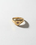 Heart Pink Zircon Signet Ring | Gold
