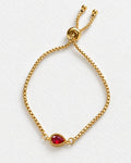Dainty Zircon Red Slide Bracelet | Gold
