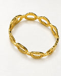 Textured Oval Bangle | Gold