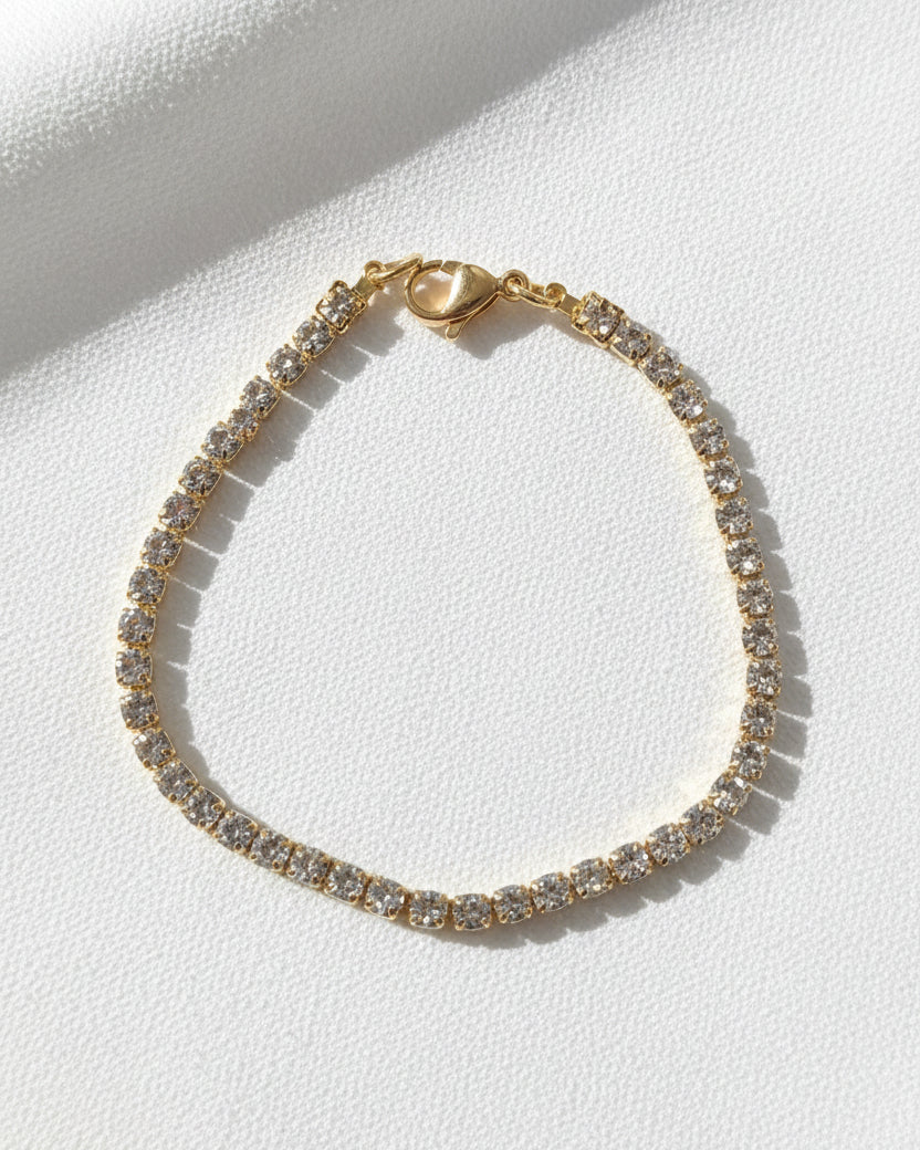 Embun White Diamante Bracelet | Gold
