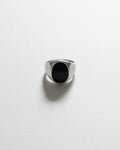 Black Acrylic Statement Ring | Silver