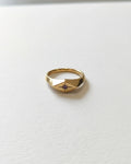 Rhombus Star Pink Signet Ring | Gold