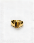 Rectangle Tiger Eye Signet Ring |Gold