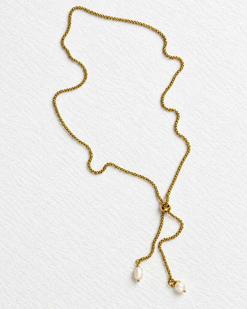 Pearl Slide Necklace | Gold
