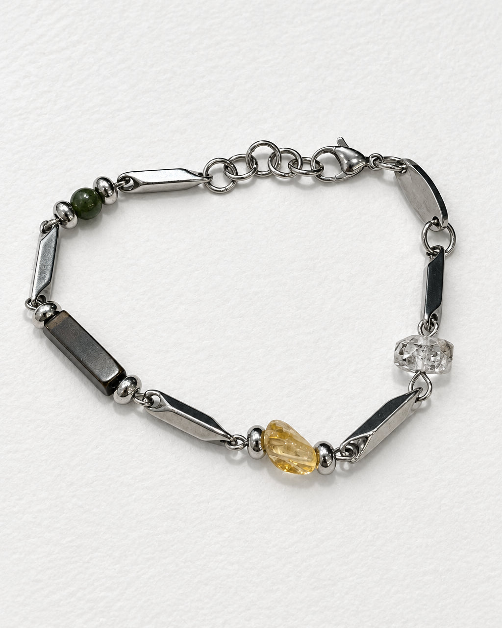 Multistone Barlink Bracelet| Silver
