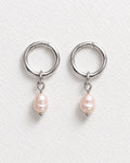 Round Stud with Pearl Earring | Silver