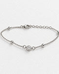 Dainty Solitaire Bracelet| Silver
