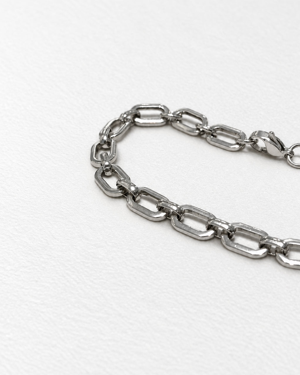 Geometric Oval Bracelet | Silver