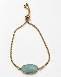 Oval Gilded Amazonite Slide Bracelet | Gold