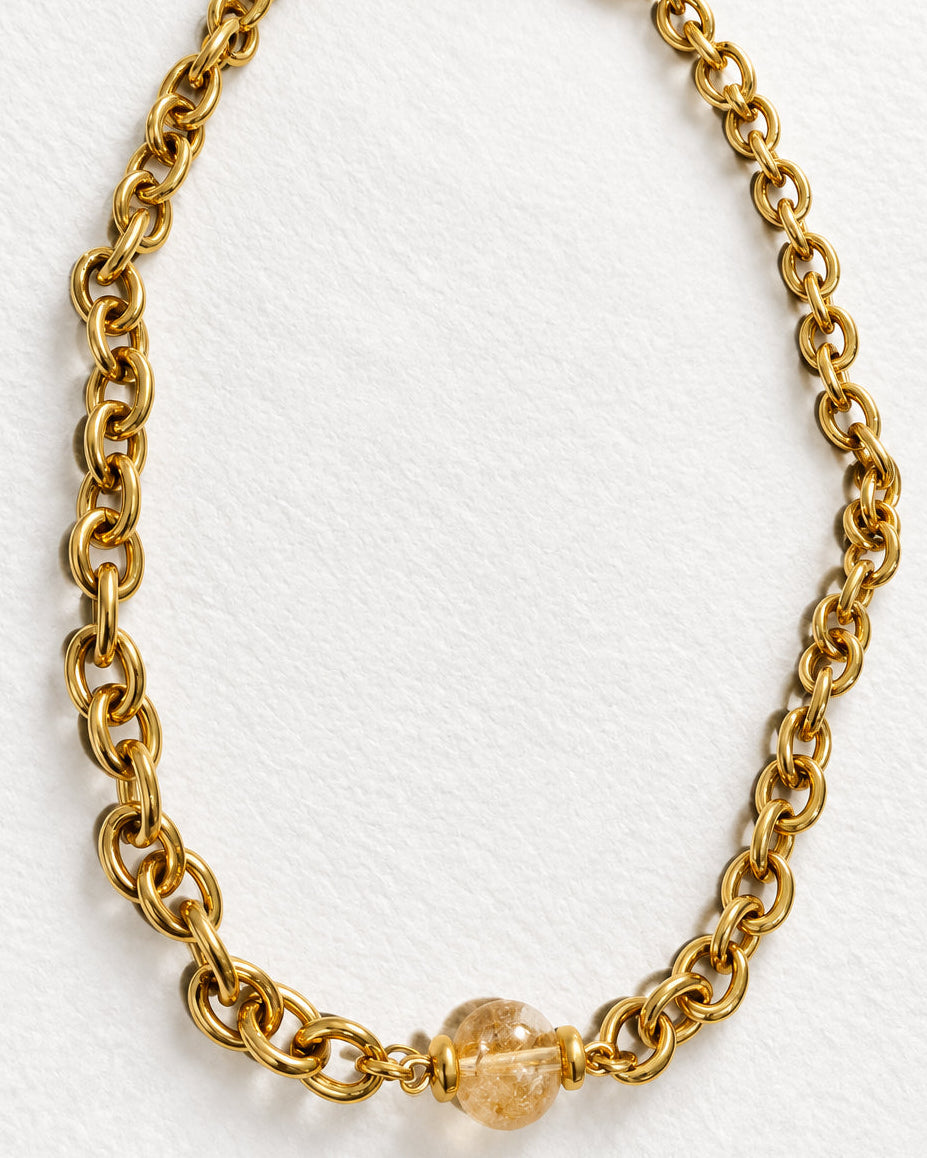 Citrine Choker Necklace | Gold