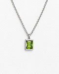 Embun Apple Green Zircon Necklace | Silver