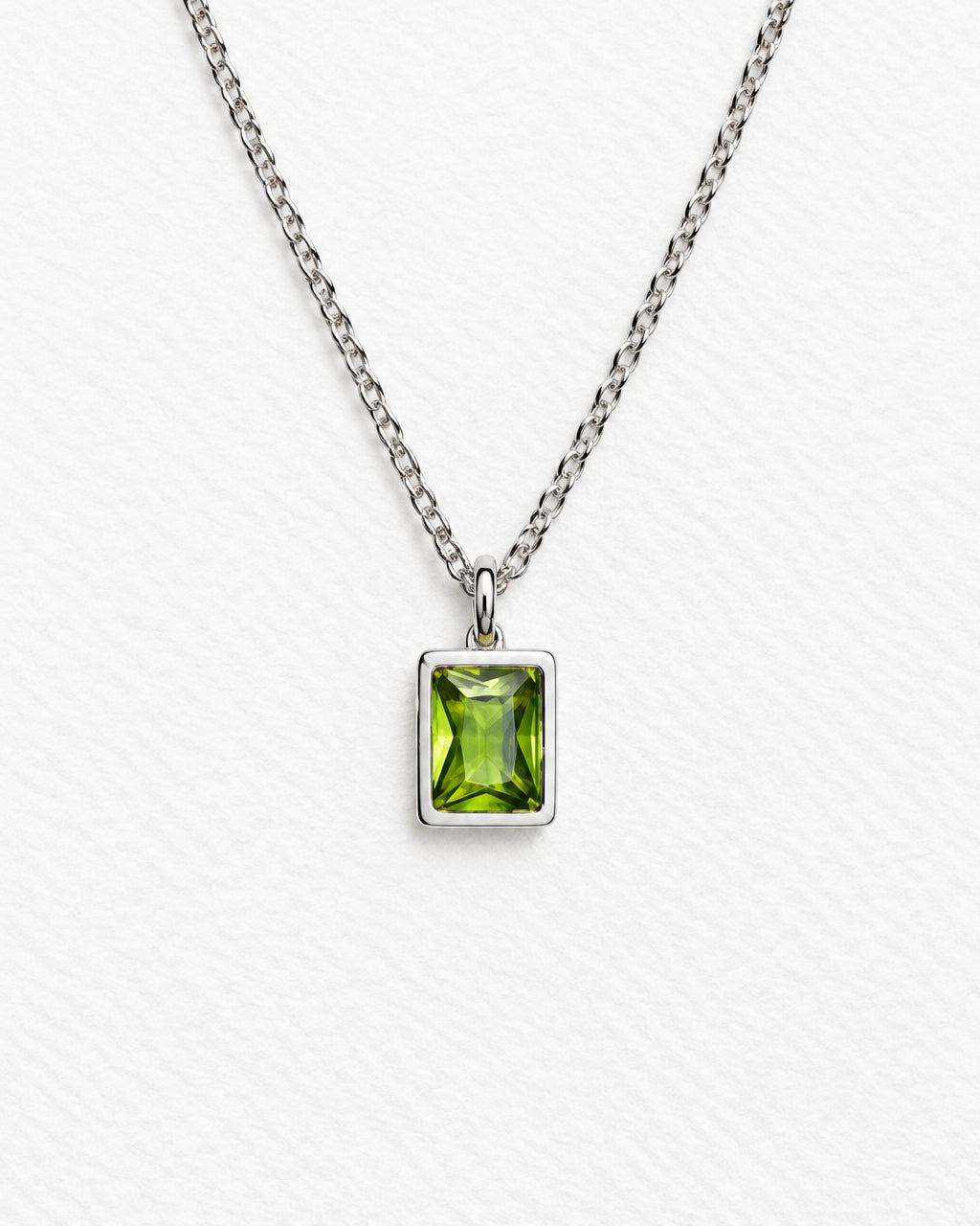 Embun Apple Green Zircon Necklace | Silver