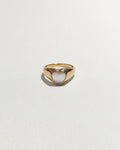 Mother of Pearl Heart Signet Ring | Gold