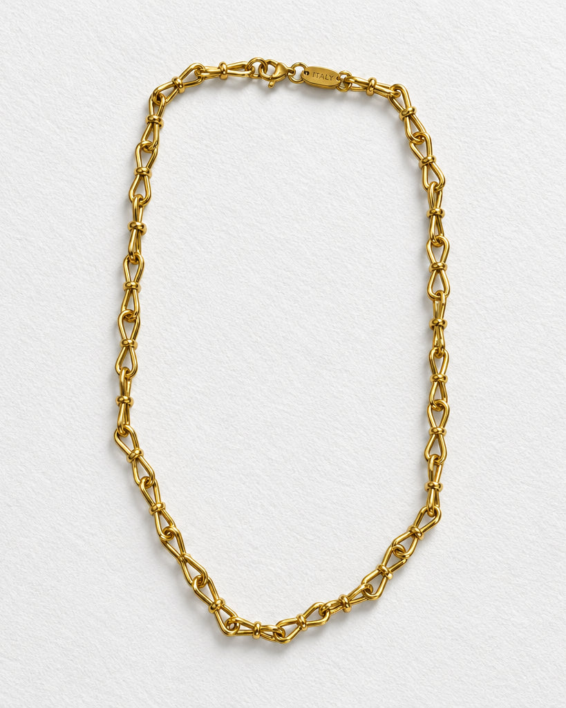 Bow Link Necklace | Gold