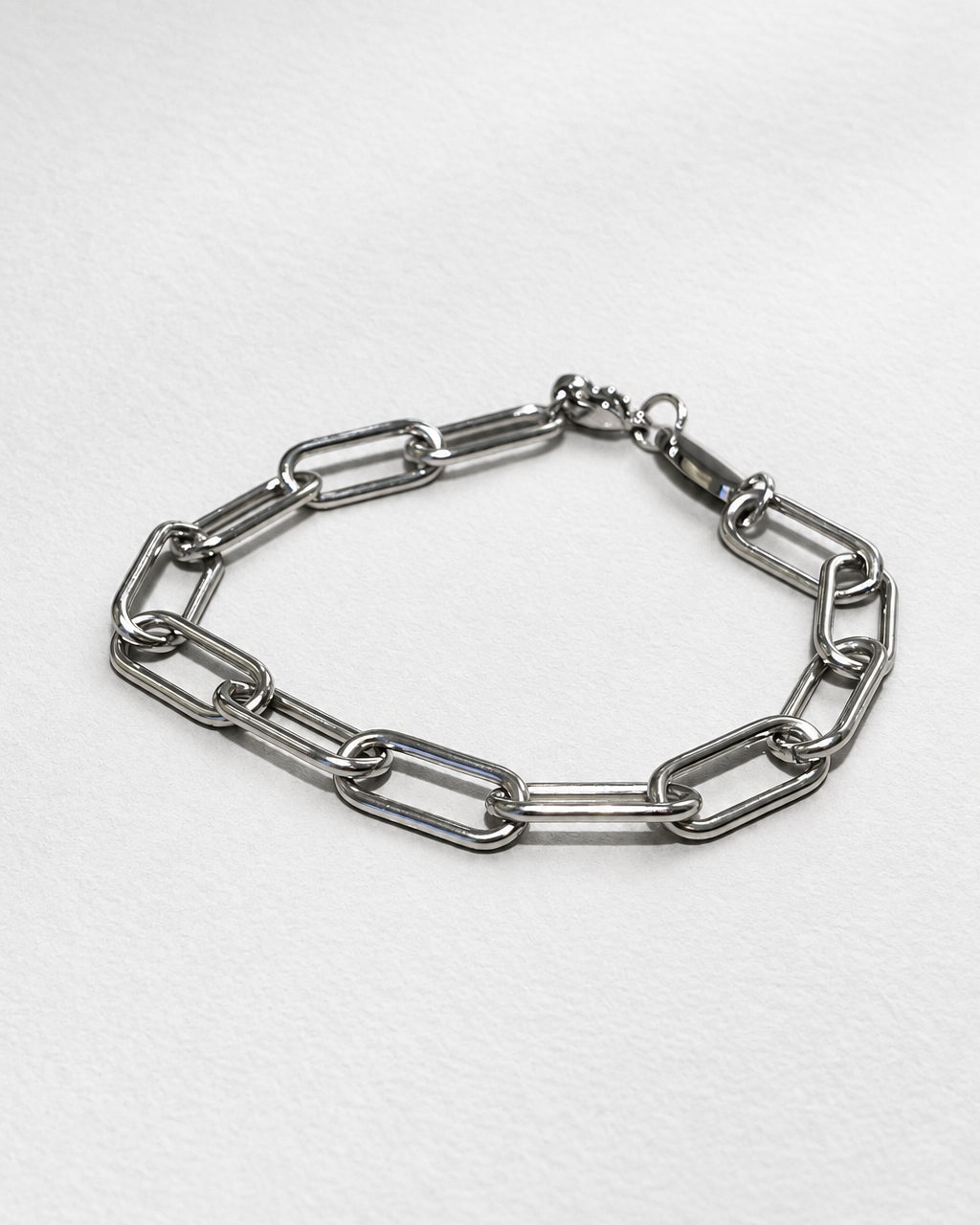 Thick Paperclip Chain Bracelet | Silver