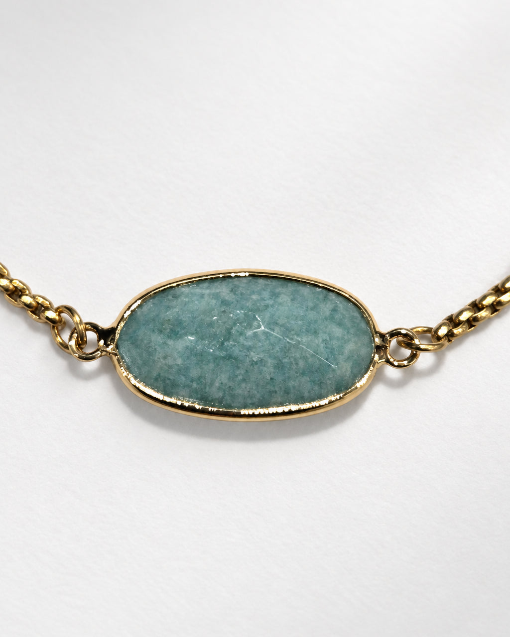 Oval Gilded Amazonite Slide Bracelet | Gold