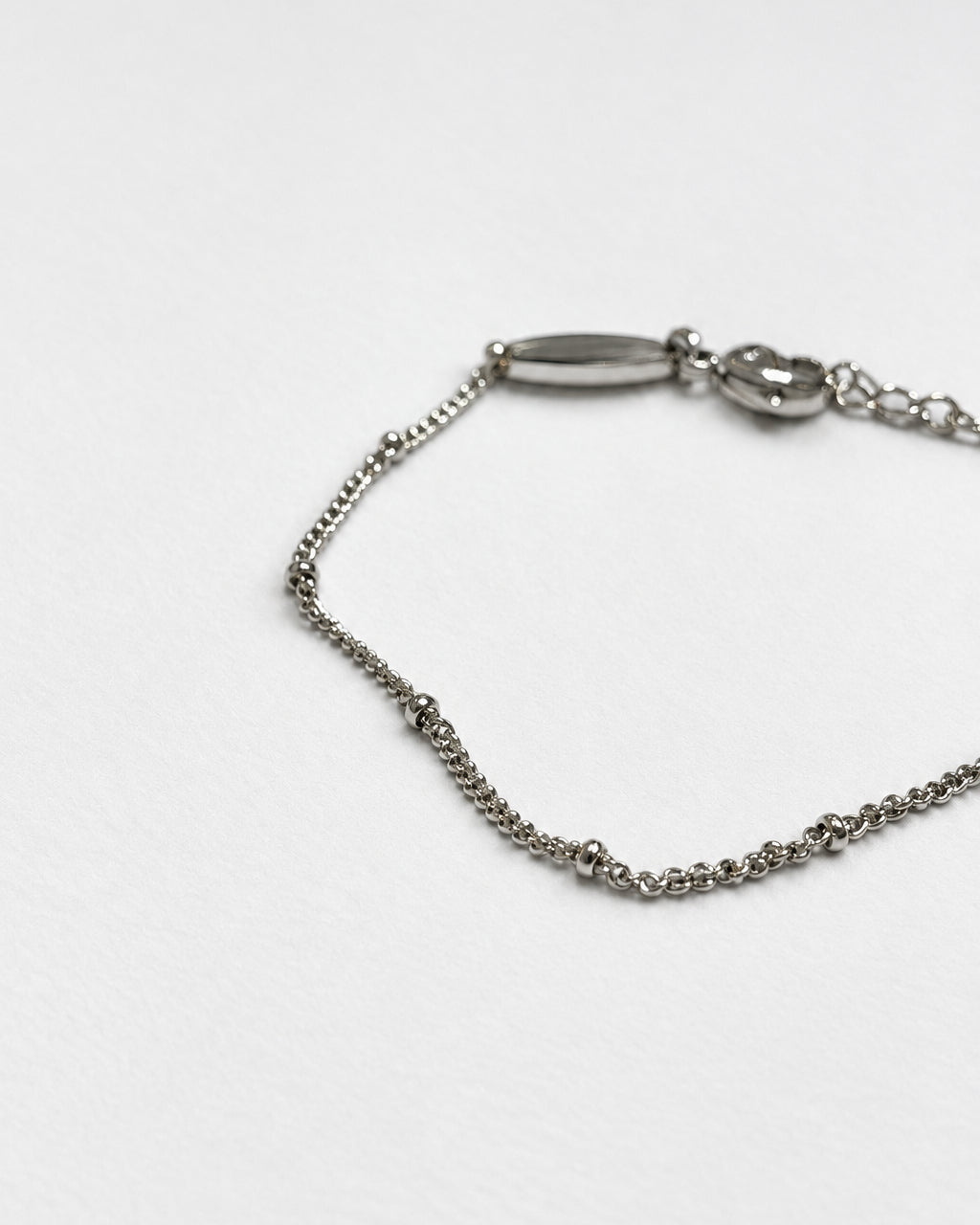Dainty Bead Chain Bracelet | Silver
