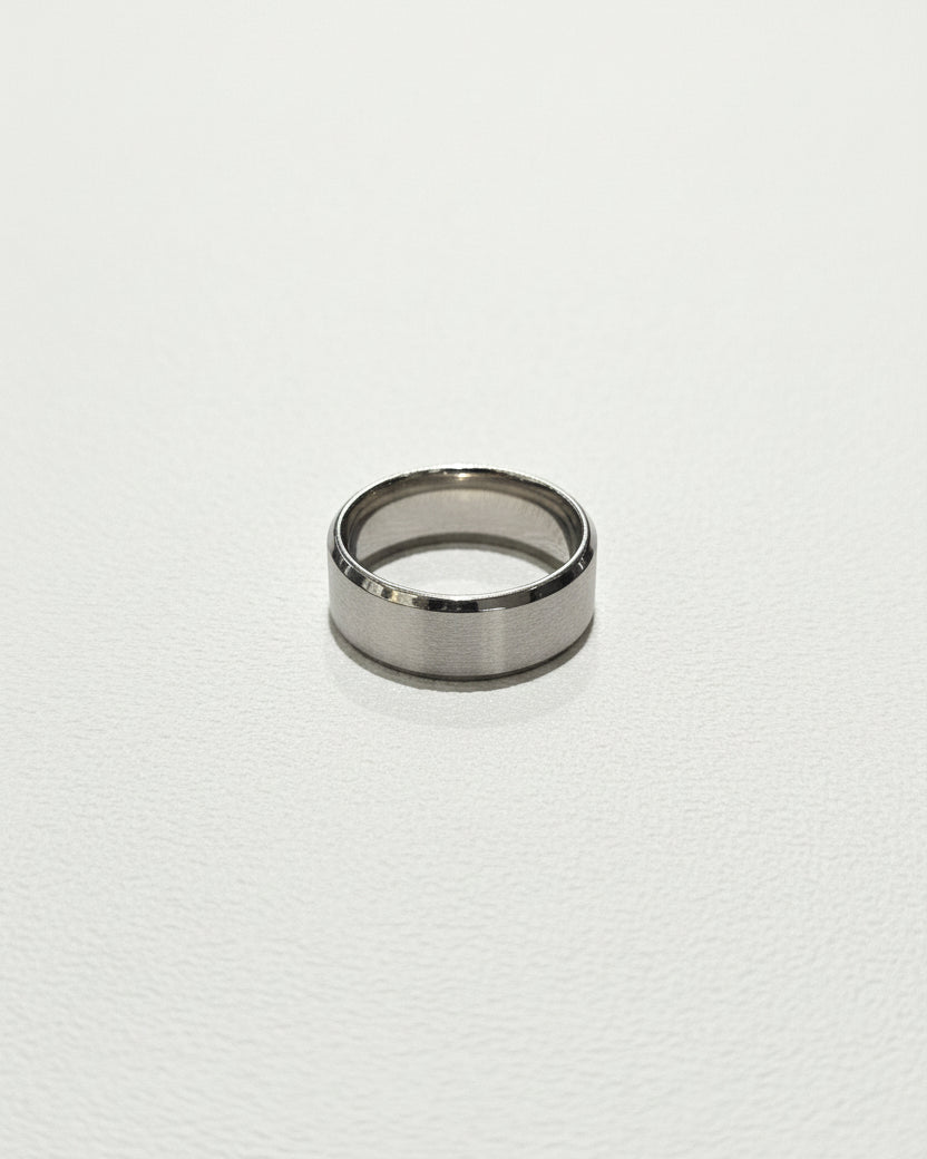 Matte Geometric Plain Band Ring | Silver