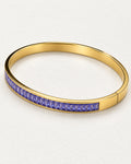 Elongated Purple Zircon Bangle | Gold