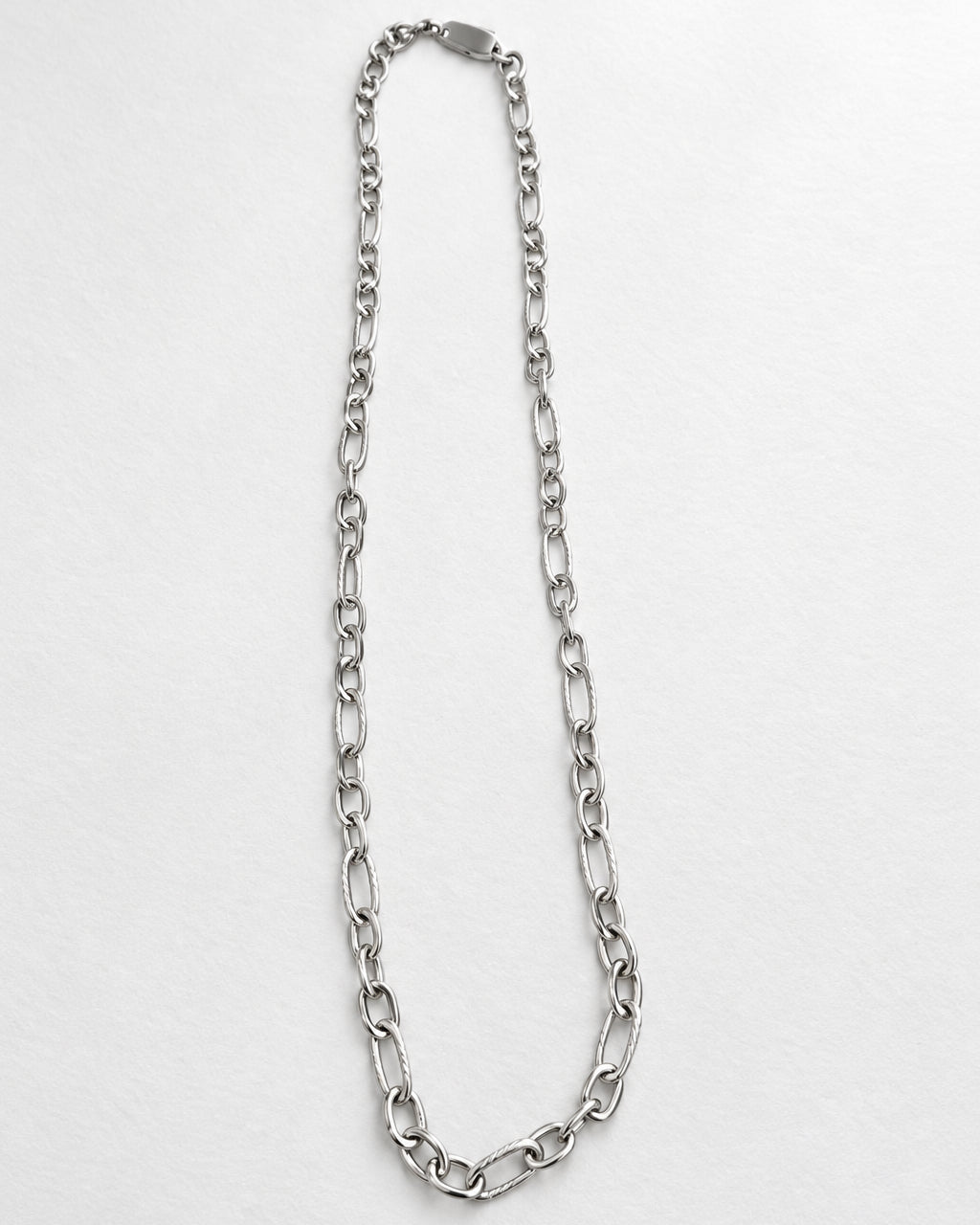 Oval Paperclip Necklace | Silver