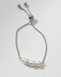 Triple Pearl Slide Bracelet | Silver