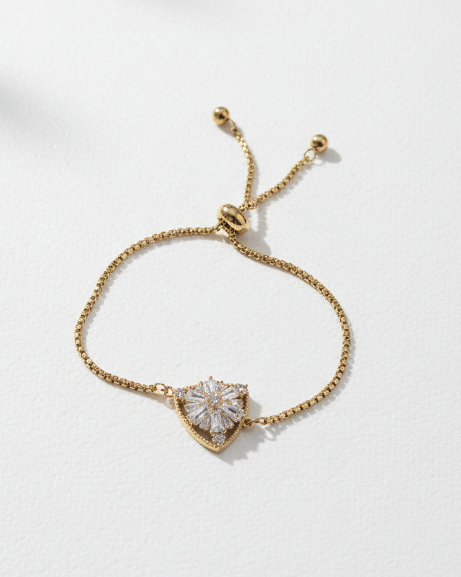 Triangle Pave Zircon Slide Bracelet | Gold