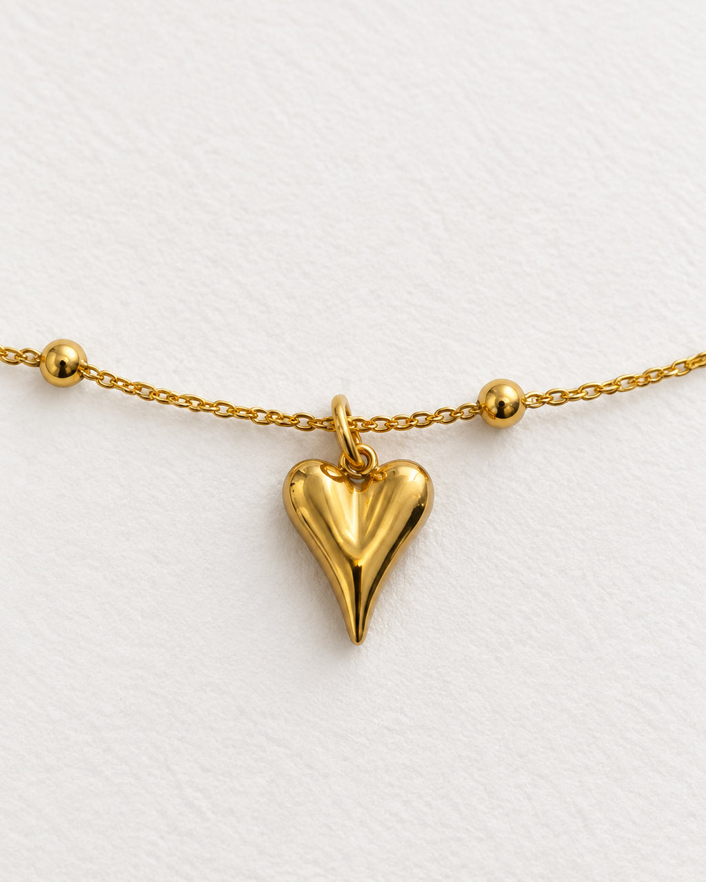 Solid Heart Necklace | Gold