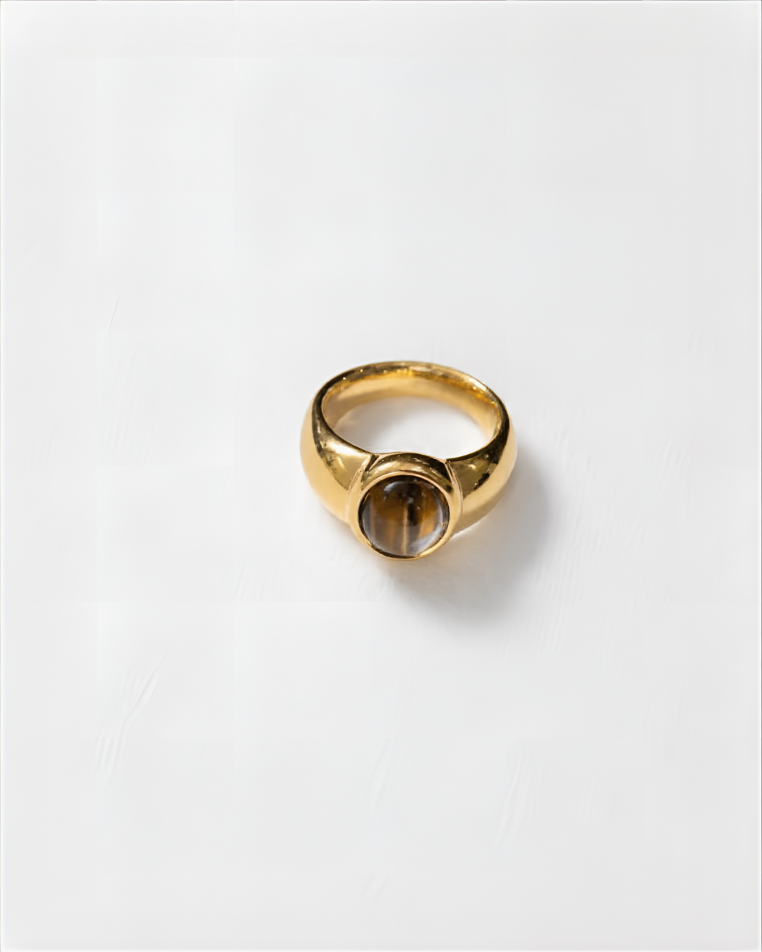 Oval Tiger Eye Signet Ring |Gold