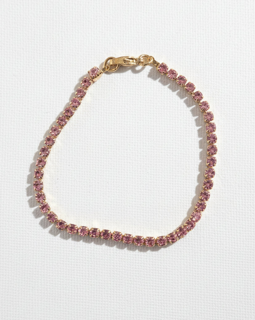 Embun Light Pink Diamante Bracelet | Gold