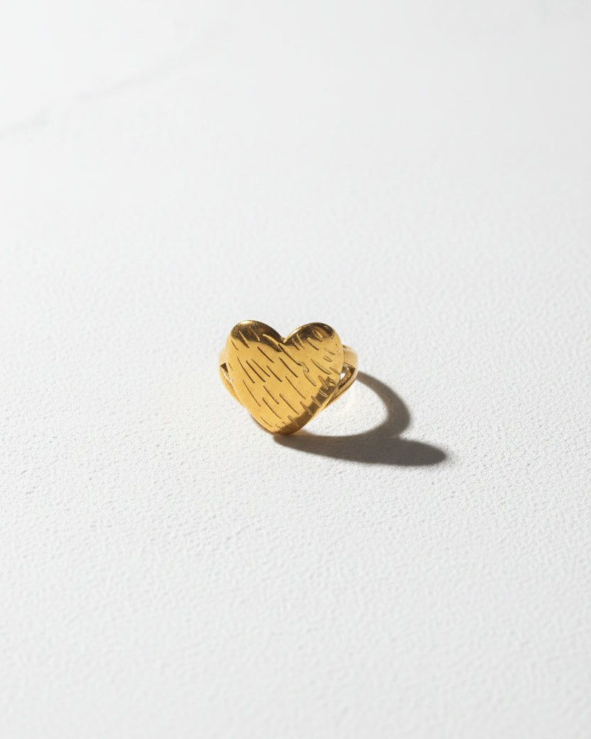 Heart Adjustable Ring | Gold