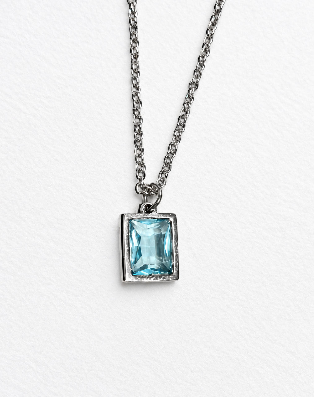 Embun Light Blue Zircon Necklace | Silver