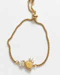 Yellow Zircon Teardrop Slide Bracelet | Gold