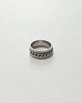 Textured Cuban Chain Spin Ring | Silver
