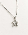 Lined Star Necklace | Silver