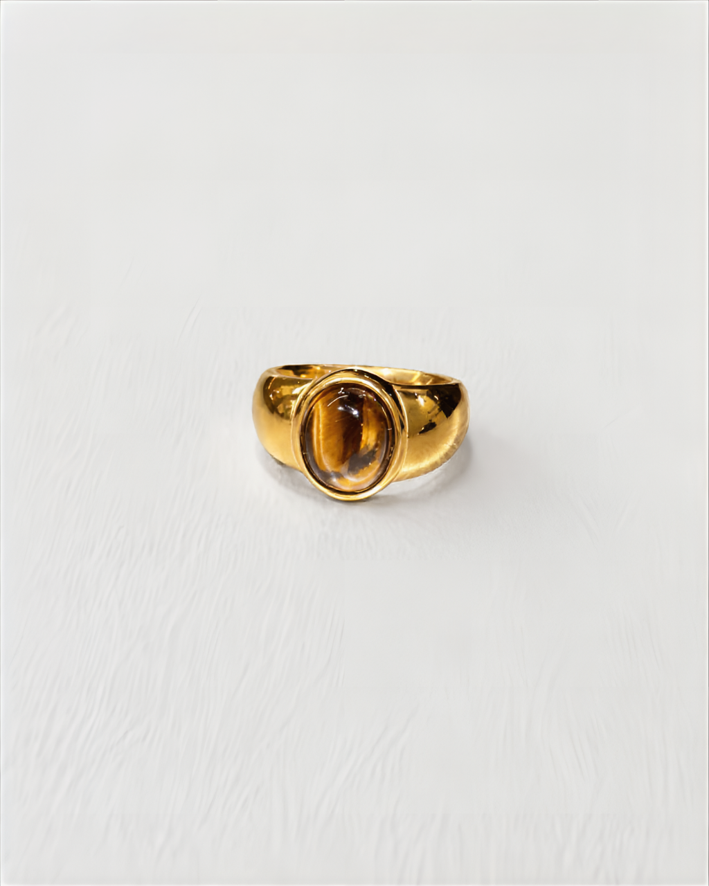 Oval Tiger Eye Signet Ring |Gold