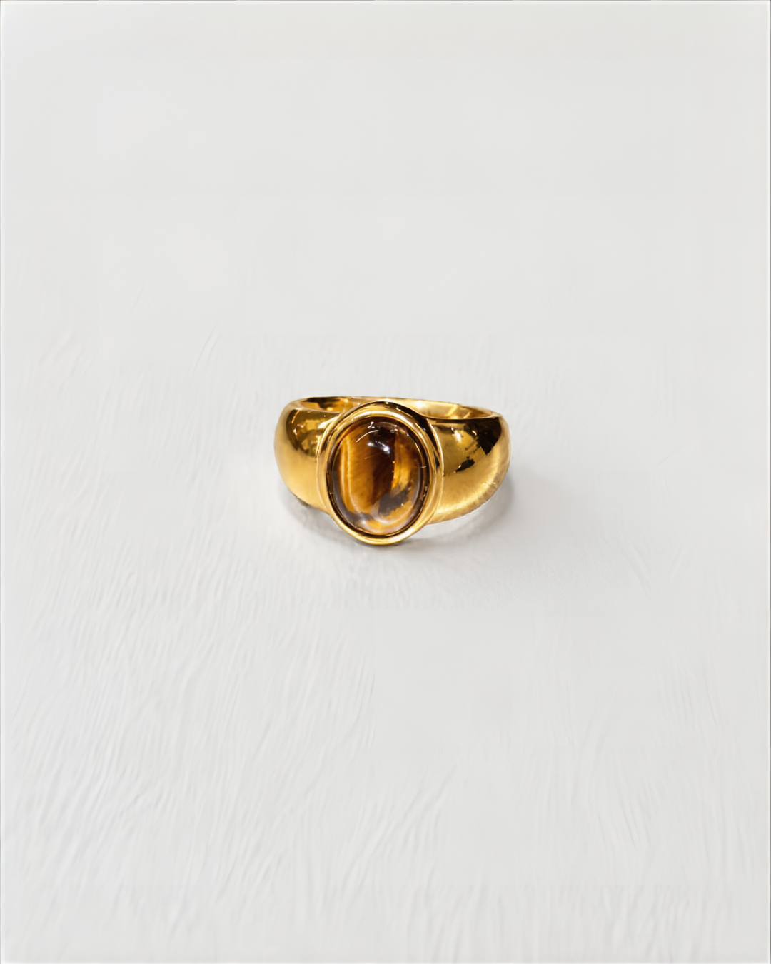Oval Tiger Eye Signet Ring |Gold